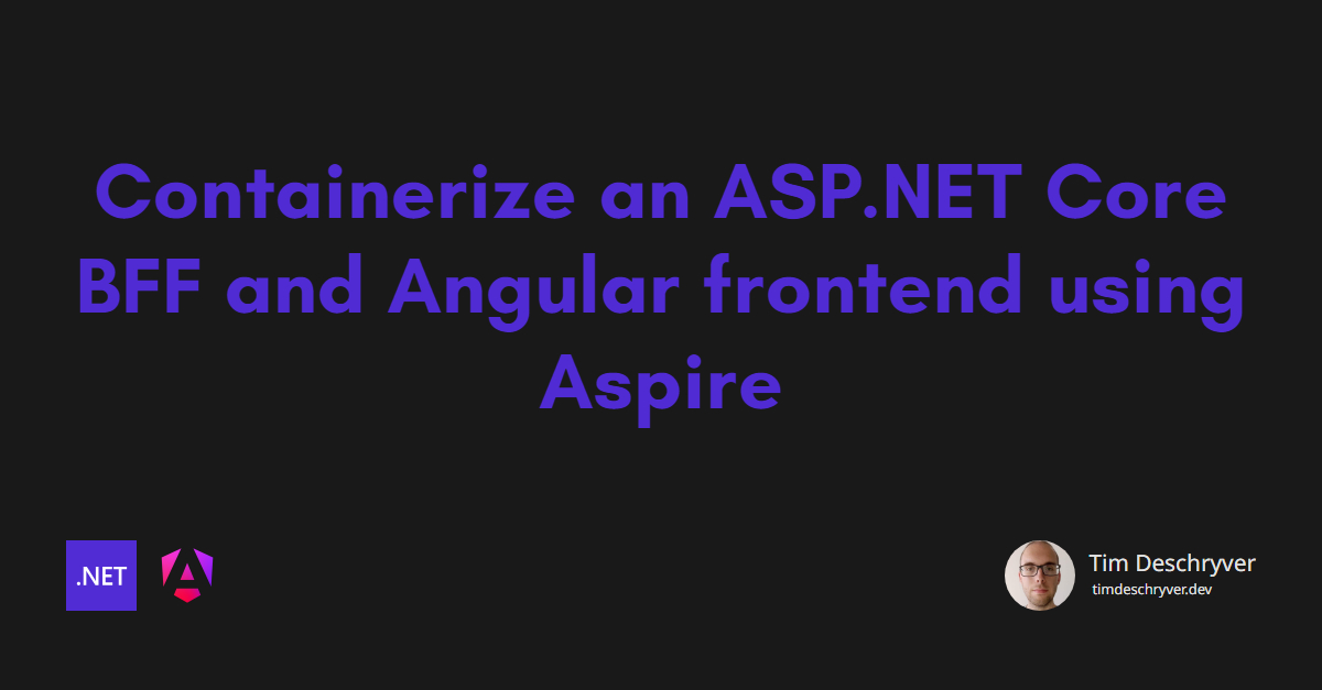 Containerize an ASP.NET Core BFF and Angular frontend using Aspire