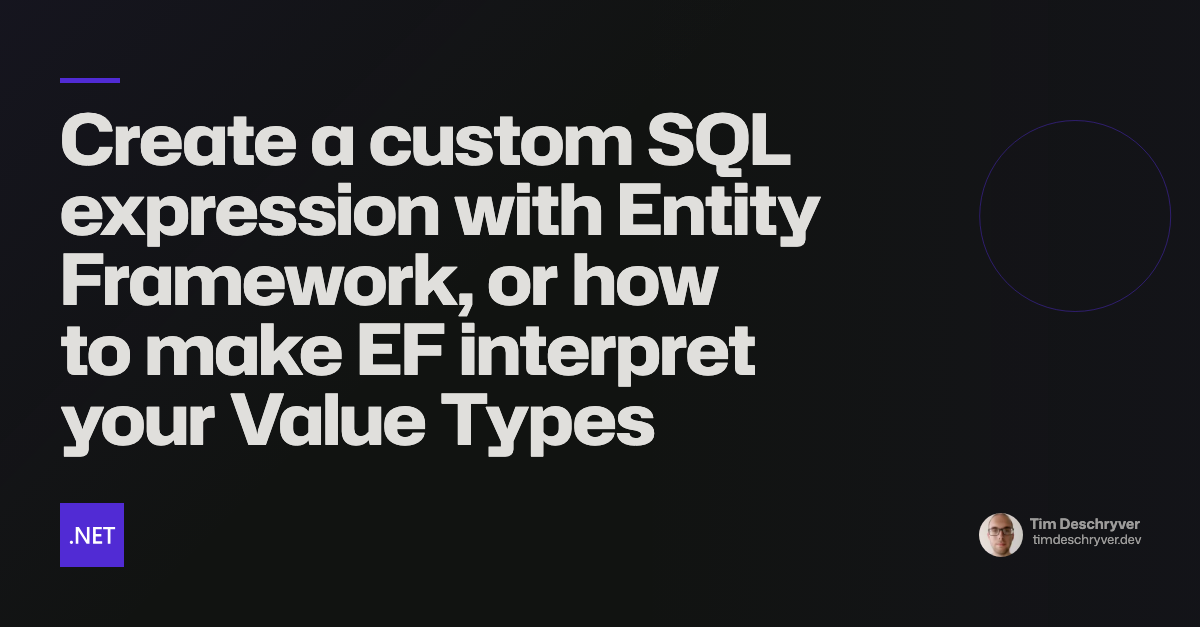 Create a custom SQL expression with Entity Framework, or how to make EF ...