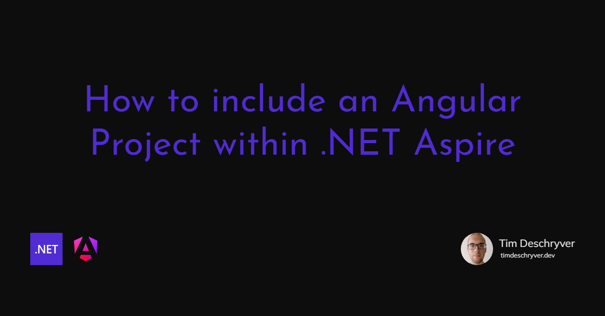 How to include an Angular Project within .NET Aspire