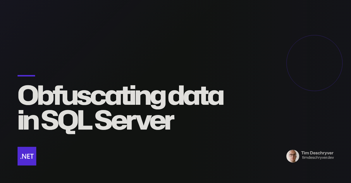 Obfuscating data in SQL Server