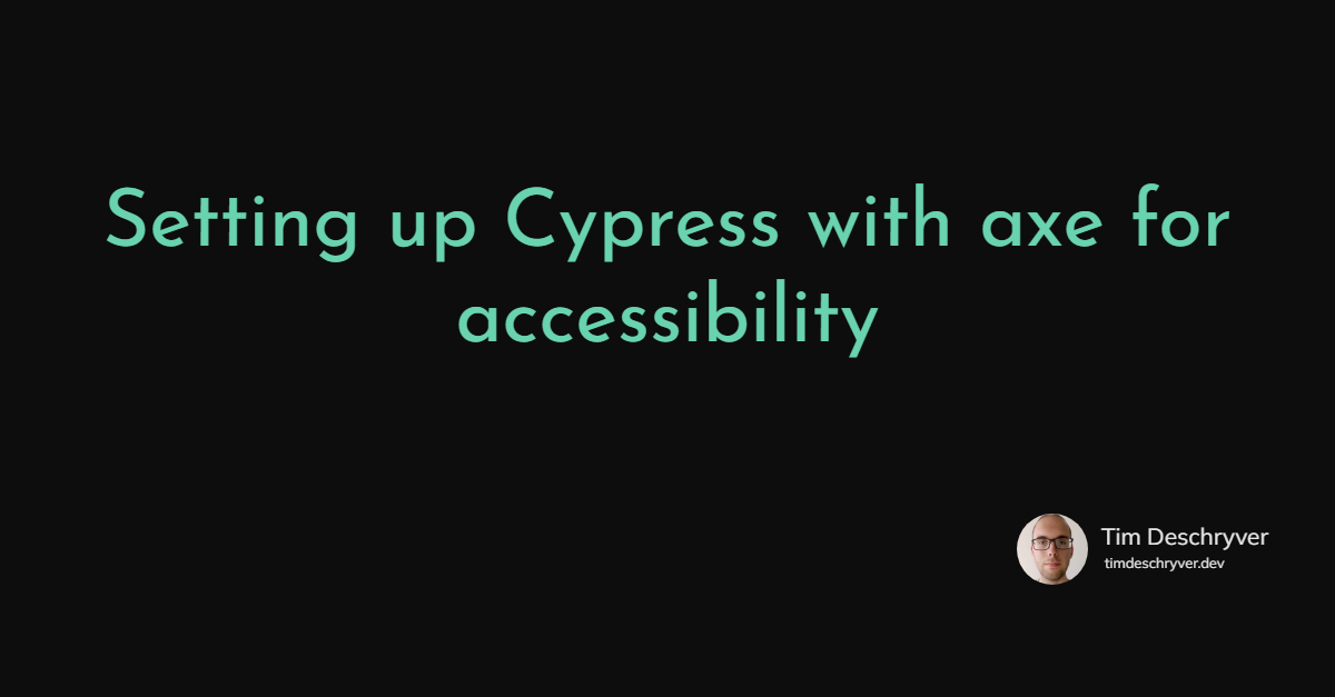 Setting up Cypress with axe for accessibility