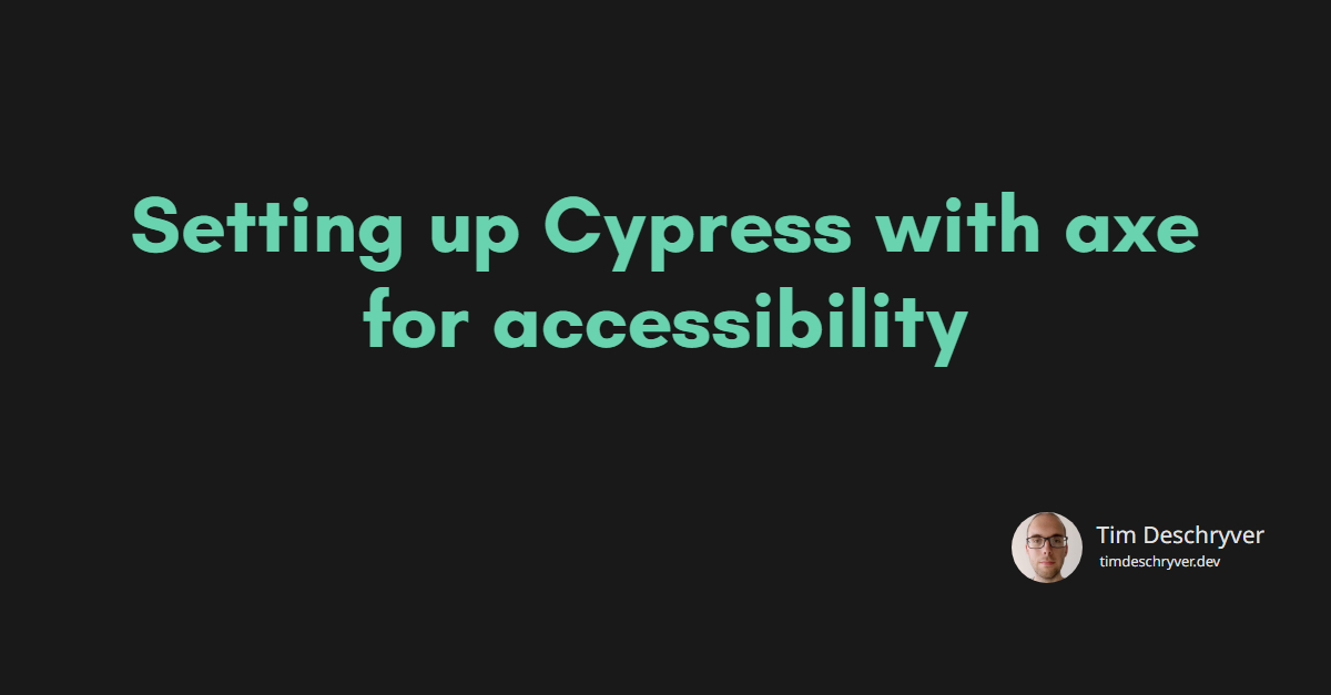 Setting up Cypress with axe for accessibility