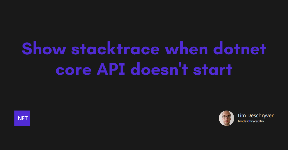 Show stacktrace when dotnet core API doesn't start
