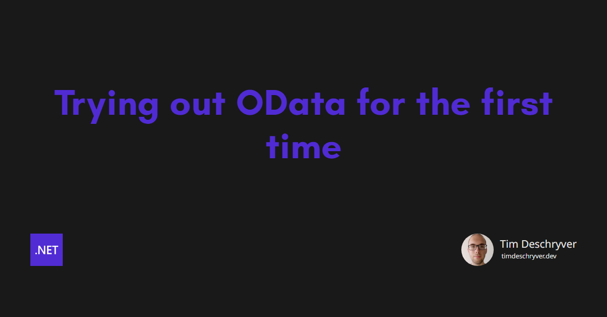 Trying out OData for the first time